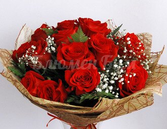 "Просто люблю!" - 21 красная роза в оформлении.
