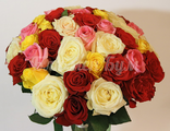 "Карусель" - букет из 51 разноцветной розы